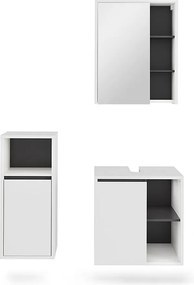 Zestaw mebli łazienkowych biały/szary 60x45.5x60 viola