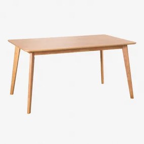 Stół Jadalniany Prostokątny Z Mdf I Drewna Kauczukowego Kerhen Naturalna & 150 X 90 Cm - Sklum