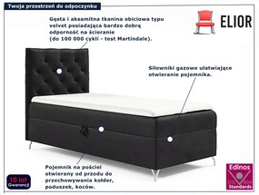 Czarne welurowe łóżko kontynentalne 3 rozmiary  F9-B18