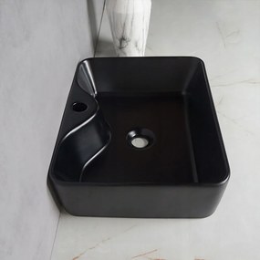 Umywalka ceramiczna Rebiko – 480x380x140 mm, czarna, nowoczesny design