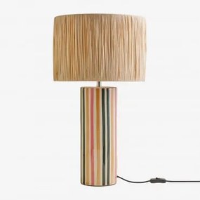 Lampa Stołowa Arendal Z Kamionki I Rafii Miel - Sklum