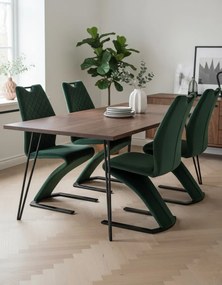 Zielone pikowane nowoczesne krzesło welurowe D3-T67