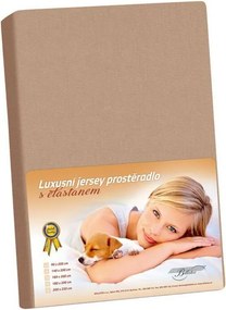 Prześcieradło z elastanu w kolorze kawowym, 90 x 200 cm