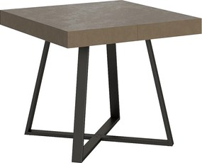 Stół rozkładany 90/194x90 cm Abbraccio szaro-beżowy nogi antracytowe