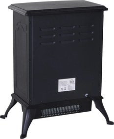 HOMCOM Kominek Elektryczny 1800W Czarny