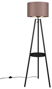 Czarna lampa stojąca z półką (wys. 152 cm) Colette – Trio