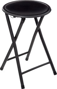 Składany Stołek Czarny "Basic" 44cm - Trendy Design