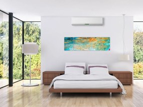 Obraz niebieskiej abstrakcji (170x50 cm)