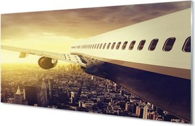 Panel nad Blat Kuchenny Samolot nad Miastem o Zachodzie