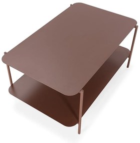 Metalowy stolik w kolorze terakoty 58x90 cm Beatrix – MOME