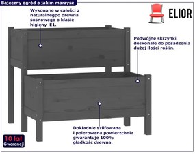 Szara podwójna donica ogrodowa - Finir