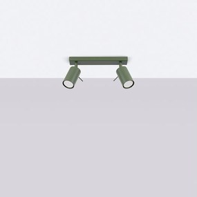 Lampa sufitowa nowoczesny Briix, stal - 2 źródło światła 4000K - L.30 x H.17 cm - zielony oliwkowy