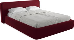 Łóżko 200 x 225 - z weluru - burgundowy - KIANA