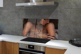 Szklany Panel Kobieta w Ozdobnej Biżuterii