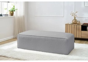 Jasnoszary podnóżek modułowy z materiału bouclé Megeve – Bobochic Paris