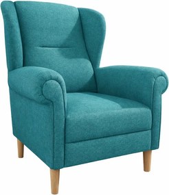 Turkusowy fotel typu uszak Swan – Ropez