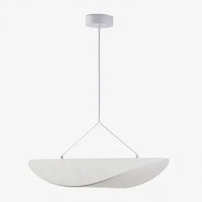 Lampa Sufitowa Led W Tkaninie Zelvon Biała & ↔︎ 60 Cm - Sklum