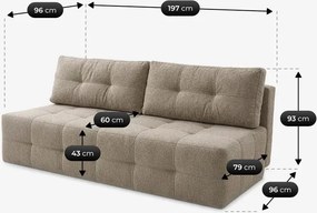 Sofa z Funkcją Spania MORANA Beżowa Boucle Nowoczesna