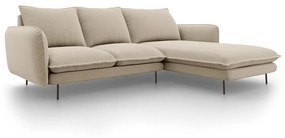 Beżowa sofa narożna Cosmopolitan Design Vienna, prawostronna