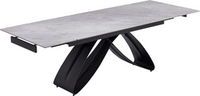 Rozkładany stół z ceramicznym blatem Luigi 160-240 cm, szary marmur/czarny