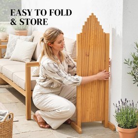 Outsunny Kratka nożycowa 2-częściowy zestaw rozszerzalna wolnostojąca z podstawami 180 x 30 x 103 cm Brązowa | Aosom PL