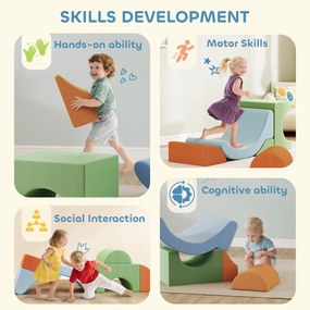 AIYAPLAY 5-częściowy zestaw międnych klocków dla dzieci, do wspinaczki, raczkowania, budowania, lekki, Cord, pianka, kolorowy