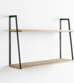 Zestaw dwóch półek ściennych Eloi 2 poziomy, drewno paulowniowe.