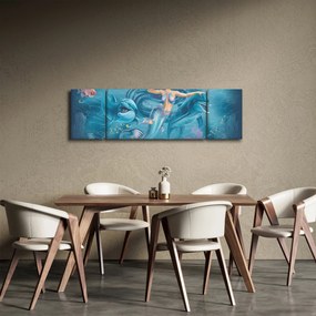 Obraz - Syrenka z delfinami (170x50 cm)