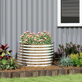 Outsunny Skrzynia do sadzenia, metalowa donica z krawędzią bezpieczeństwa i rękawicami, otwarte dno, 160B x 80T x 56H cm, Ciemnoszary | Aosom PL