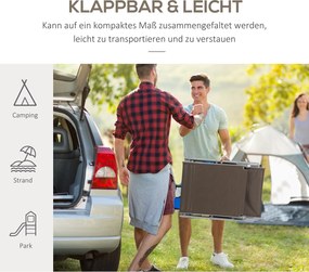 Outsunny Duży Leżak Ogrodowy Regulowalny Srebrny z Regulowaniem Oparcia Metal i Tkanina Brązowy Ogrodowy | Aosom PL