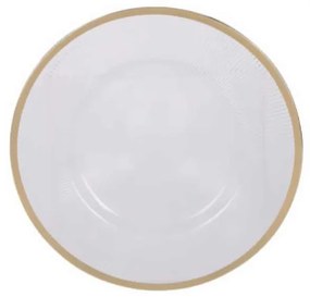 Transparentny podtalerz ze złotym dekorem, Ø 33 cm