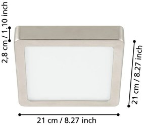 Szara lampa sufitowa LED 21x21 cm FUEVA 5 – EGLO