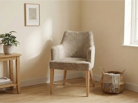 Nowoczesne krzesło Diamond z podłokietnikami i drewnianymi nogami