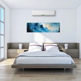 Obraz - Malowanie gór (170x50 cm)