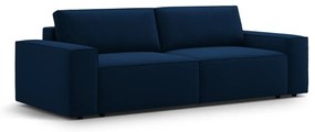 Ciemnoniebieska aksamitna rozkładana/ze schowkiem sofa 247 cm Jodie – Micadoni