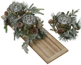 Zestaw trzech świeczników tealight na ozdobnej podstawce