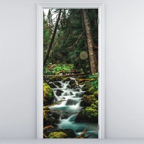 Fototapeta na drzwi - Strumień w lesie (95x205cm)