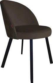 Krzesło TRIX tkanina Welur noga metalowa : Kolor nogi - Czarna profil, Kolor tkaniny - VELVET - MG05, Typ siedziska - Siedzisko stałe