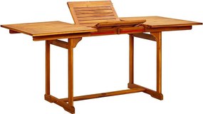 Rozkładany stół ogrodowy z litego drewna akacjowego 120-170x80x75 cm