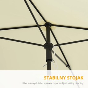 Outsunny Parasol Ogrodowy Składany Ochrona UV Kremowy Czarny Stylowy i Praktyczny do Ogrodu Balkonu Plaży | Aosom PL