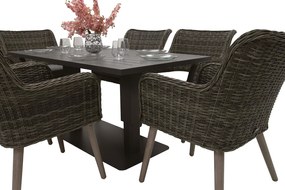 Zestaw ogrodowy rattanowy MALIBU 1+6 (szary)