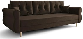 Ciemnobrązowa sofa rozkładana - Eden