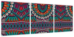 Obraz abstrakcji ozdobnej (z zegarem) (90x30 cm)
