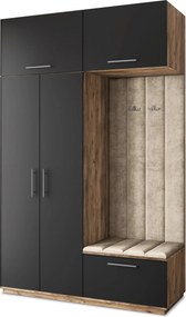 Masseno Garderoba REMA 150/240/60 cm Nowoczesna Szafa do Przedpokoju Dąb lefkas