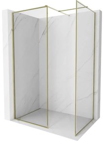 Mexen Kioto-F ścianka prysznicowa Walk-in z ramką 125 x 100 cm, transparent 8 mm, złota - 800-125-202-04-50-100