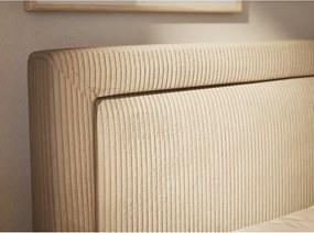 Beżowe łóżko kontynentalne ze schowkiem 200x200 cm Fresco – Maison de Rêve