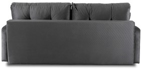 Sofa z Funkcją Spania FAVIO Wersalka Rozkładana Dwuosobowa Welurowa Szara Nowoczesna do Salonu