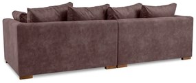 Ciemnobrązowa sofa z imitacji skóry 266 cm Hamburg – Scandic