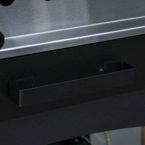 Outsunny piec do pizzy grill 3 poziomy kolor czarny + srebrny 63 x 54 x 161 cm