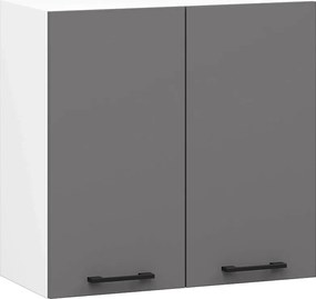 Szafka kuchenna AKORD W60 system OLIWIA Biała 60 cm 2 drzwi kolor Grafit Szary mat 2 półki 60x30x58 cm
